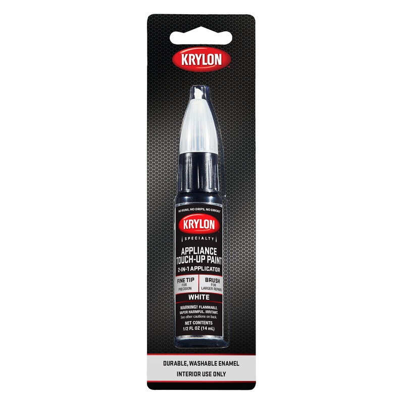 Precision TIP AND Brush on Gloss Enamel White Appliance Touch-Up Paint