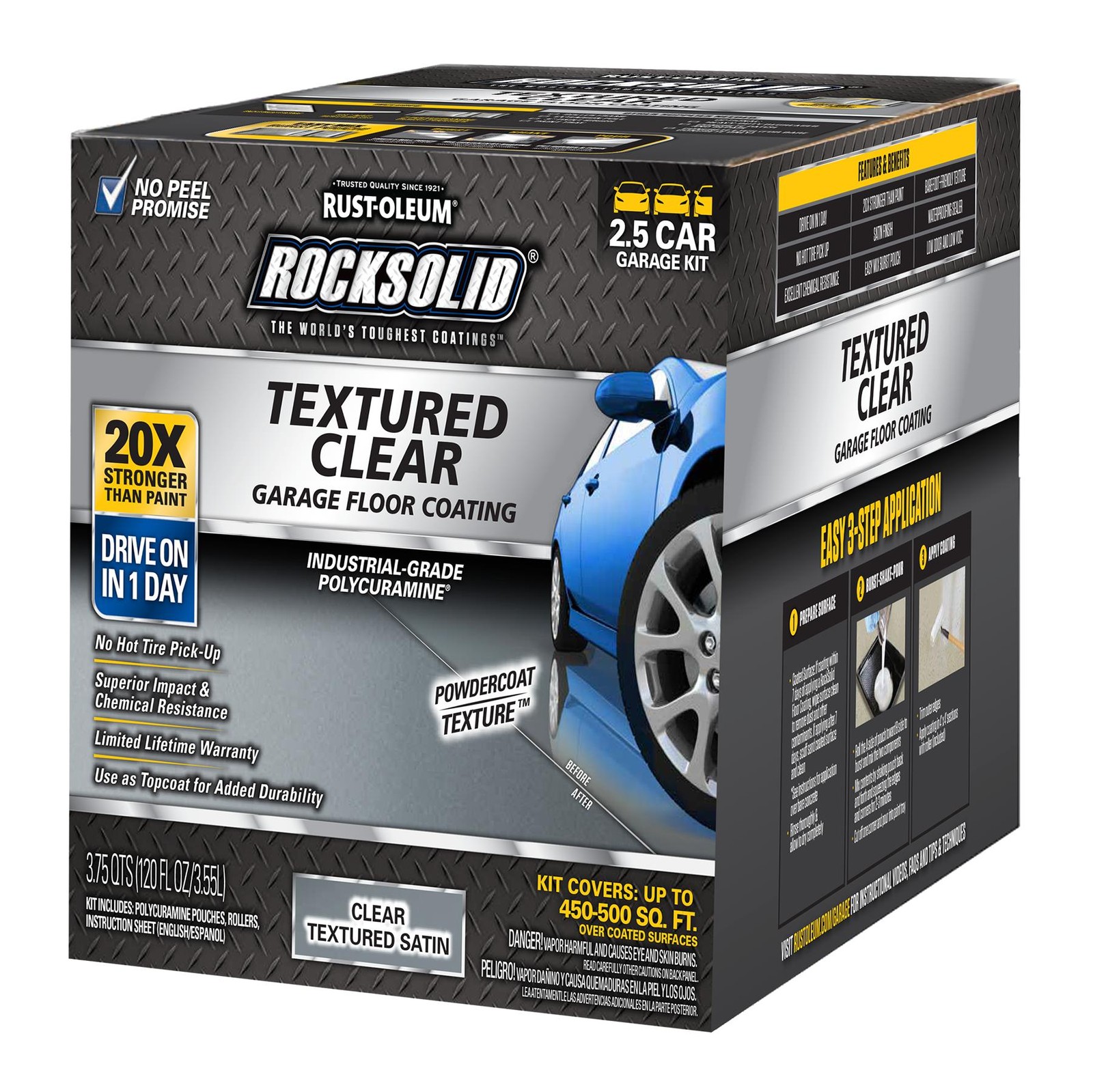 RockSolid Polycuramine Textured Clear Top Coating Kit, Satin, 90 Oz – 317382