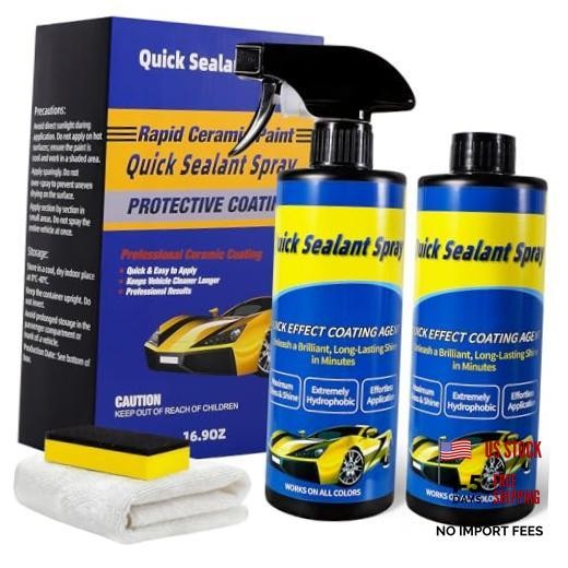 2 Pcs Ceramic Coating for Cars: Quick Effect Coating 16.9 Fl Oz (Pack of 2)