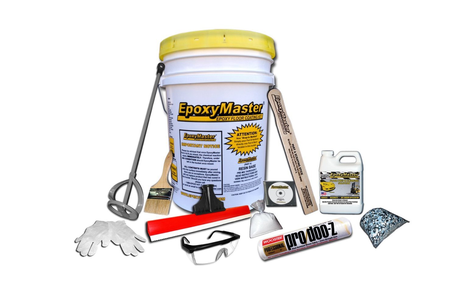 EpoxyMaster EMX002 Do-It-Yourself Epoxy Floor Paint Coating Kit, Dark Gray Gloss