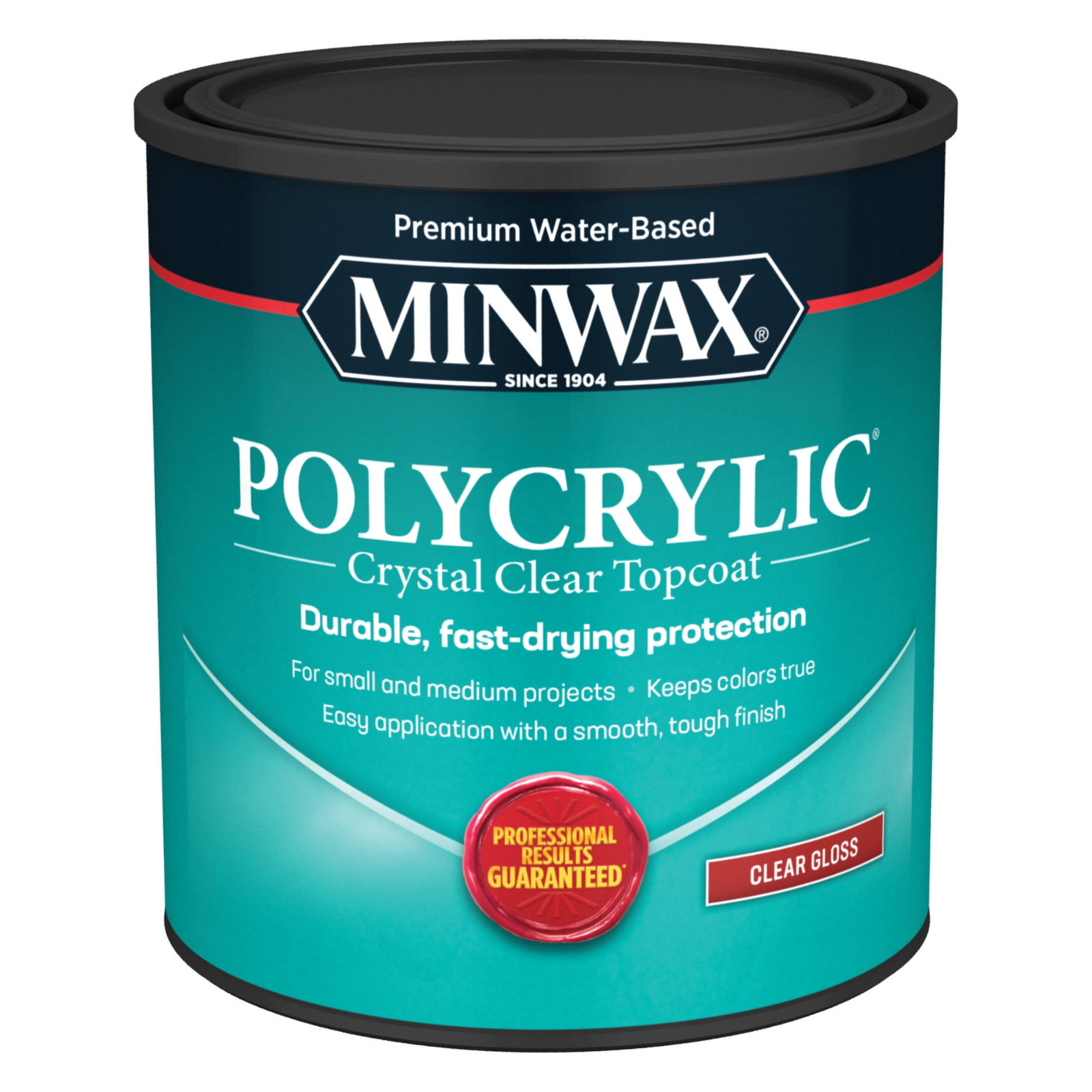 Minwax Polycrylic Protective Finish, Clear Gloss, Clear, 1 Quart