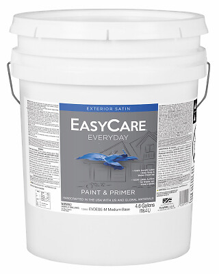EasyCare EVDESEM-5G Everyday Exterior Latex Paint, Satin, Medium Base, 5 Gallon