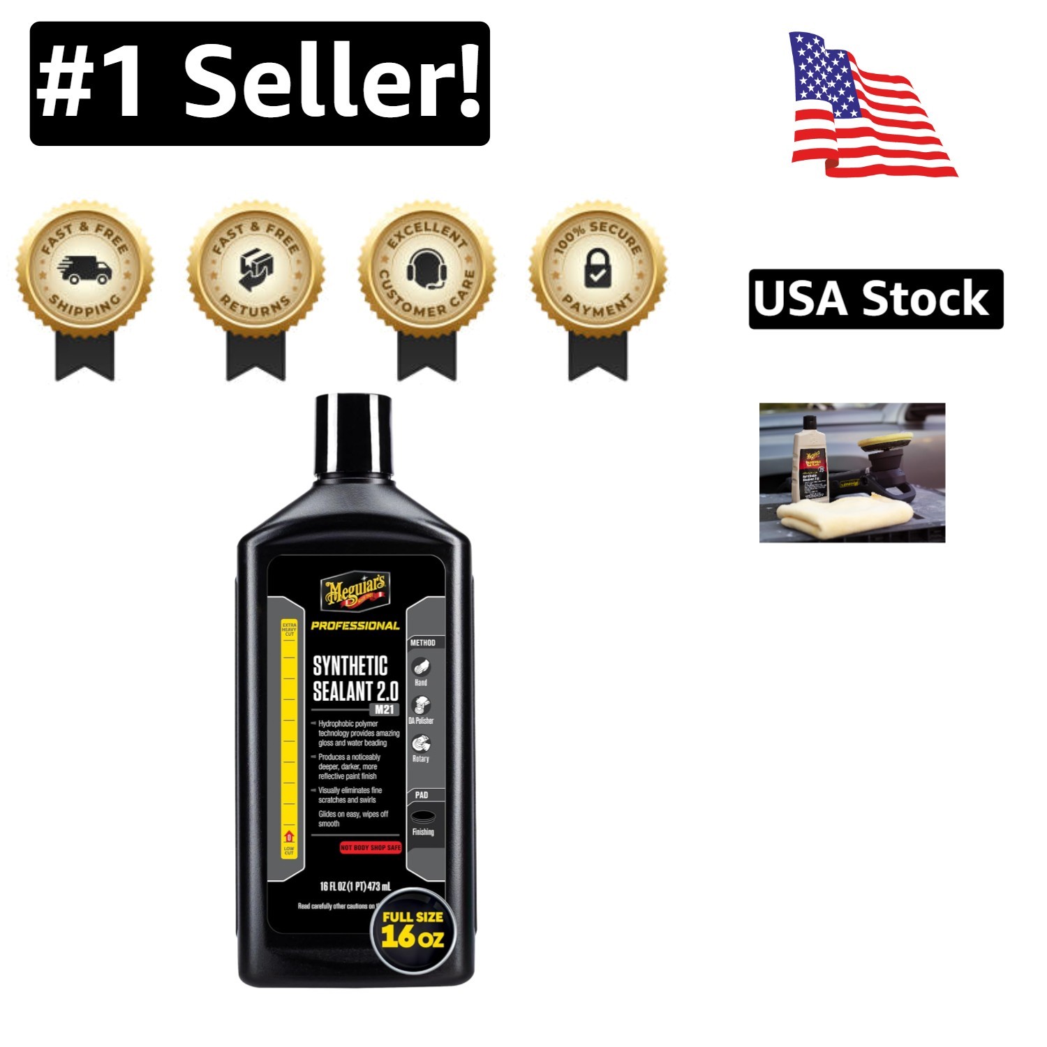 16oz Synthetic Car Sealant – Long-Lasting Gloss & Water Beading Action