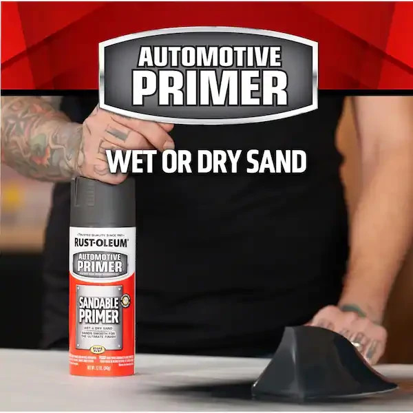 Rust-Oleum 12 oz White Sandable Primer Spray Paint Auto Metal Wood 6-Pack