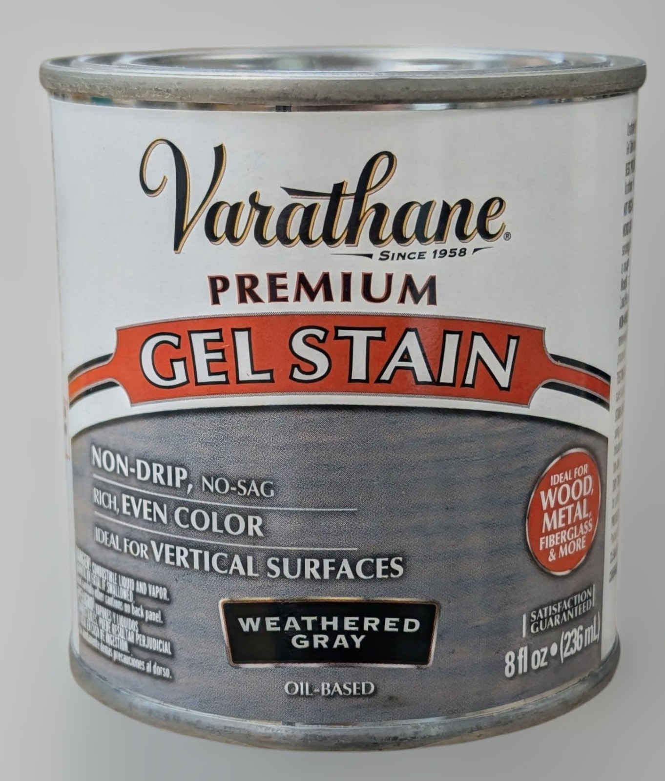 Varathane Premium Gel Stain – Oil-Based – Weathered Gray – 8 fl oz