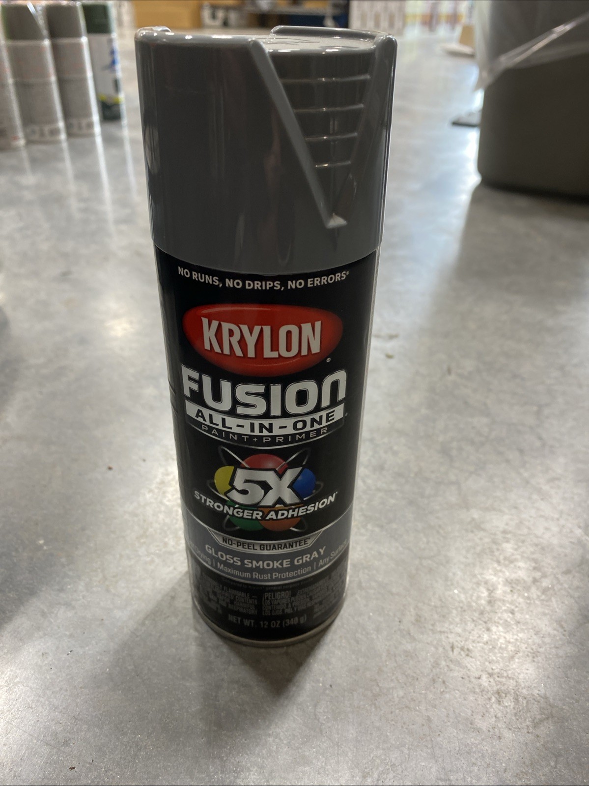 Smoke Gray 12oz Krylon Fusion All-in-One Paint – Rust Resistant, Fast Drying