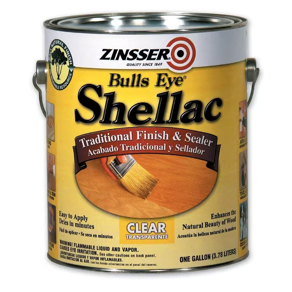 1 Gallon Clear Gloss Shellac Traditional Finish and Sealer Waterproofer/Sealer S