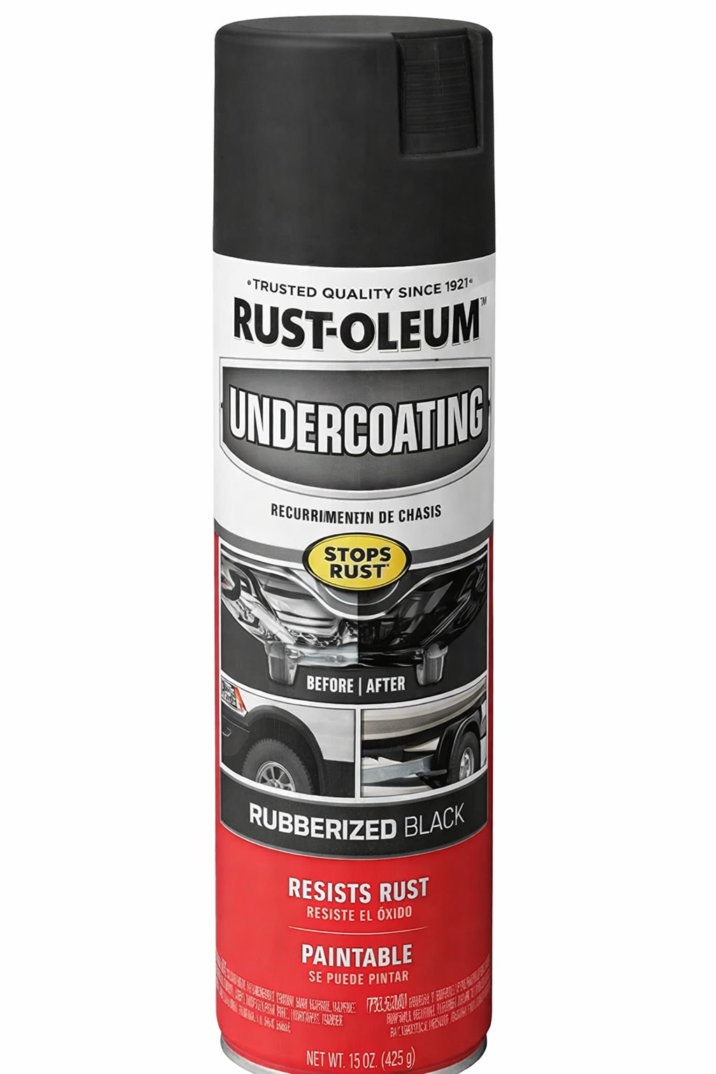 Rust-Oleum 248657-6PK Stops Rust Undercoating Spray, 15 oz, Rubberized Black, 6