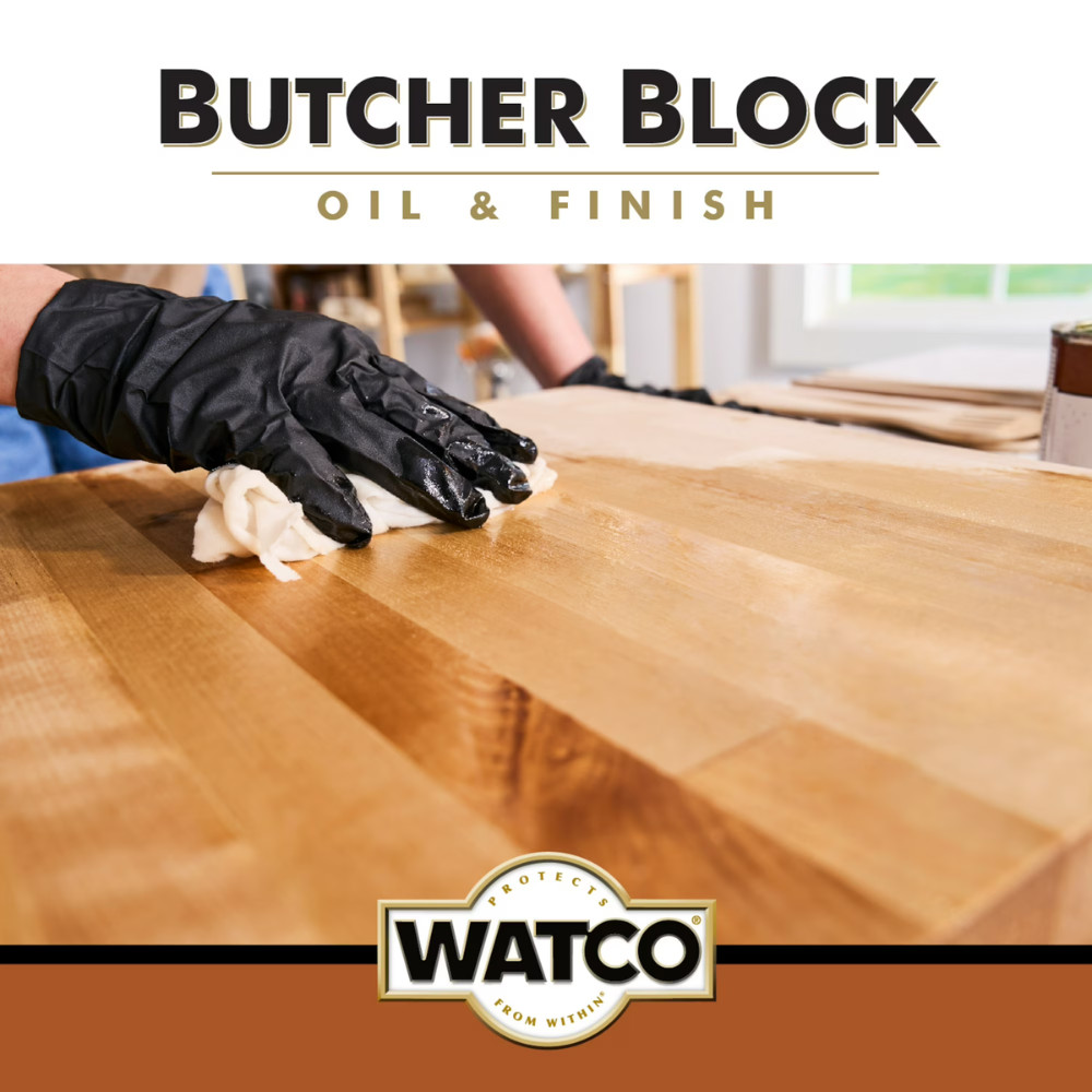 2 Pack Rust-Oleum Watco Butcher Block Oil, Clear, Wood Finish, Food Safe, 16 oz
