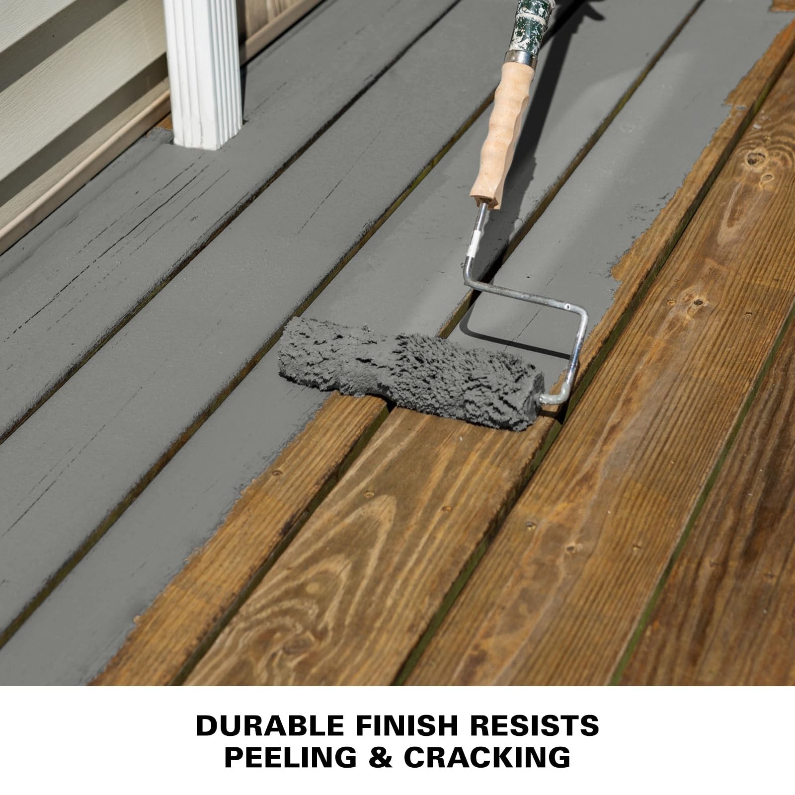 Textured Solid Coating Resurfacer, Slate Gray, 1 Gallon – Durable Outdoor Paint