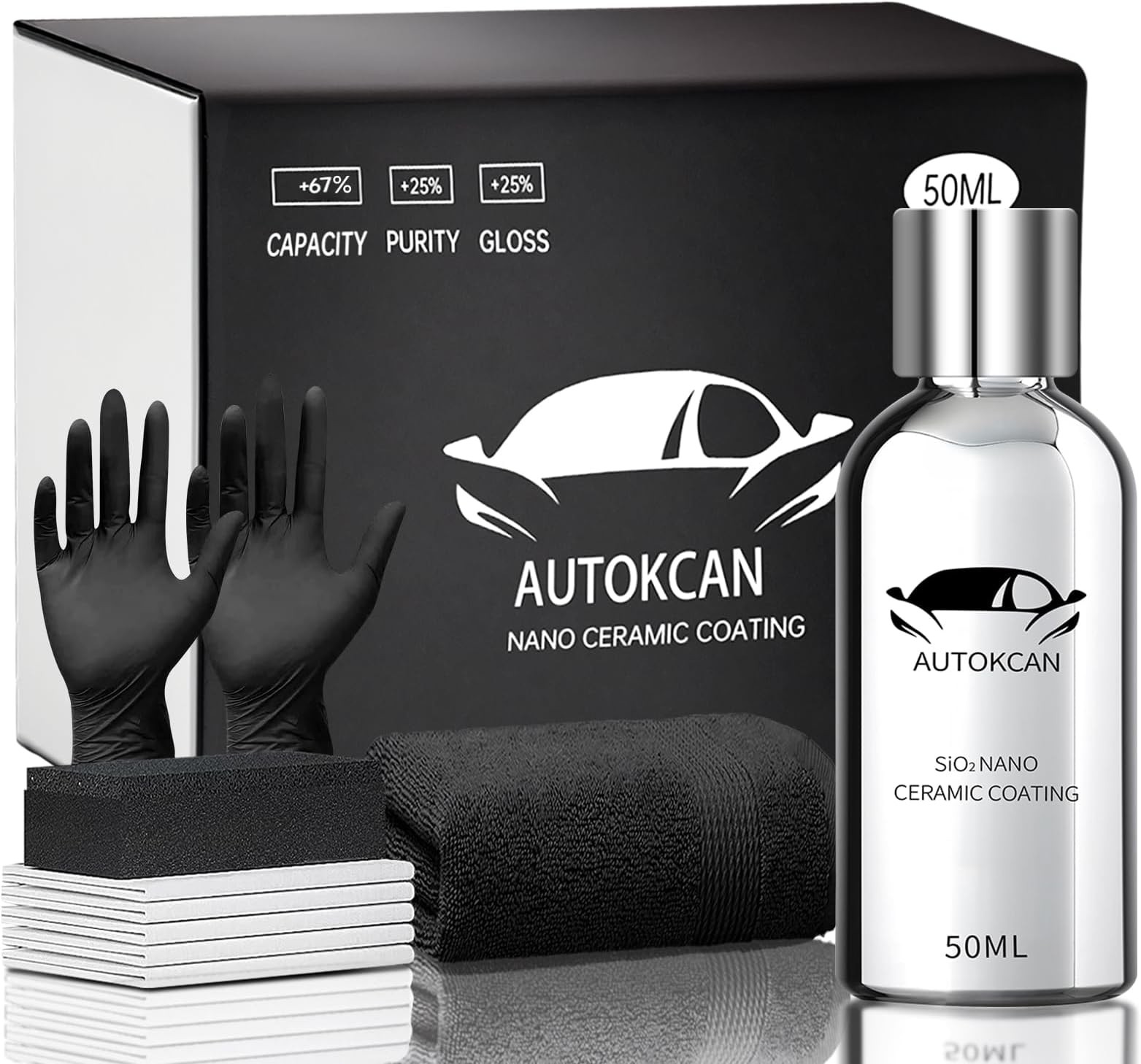 Nano Ceramic Coating for Cars, 10H High Gloss 50ML Anti-Scratch SiO2 Ceramic …