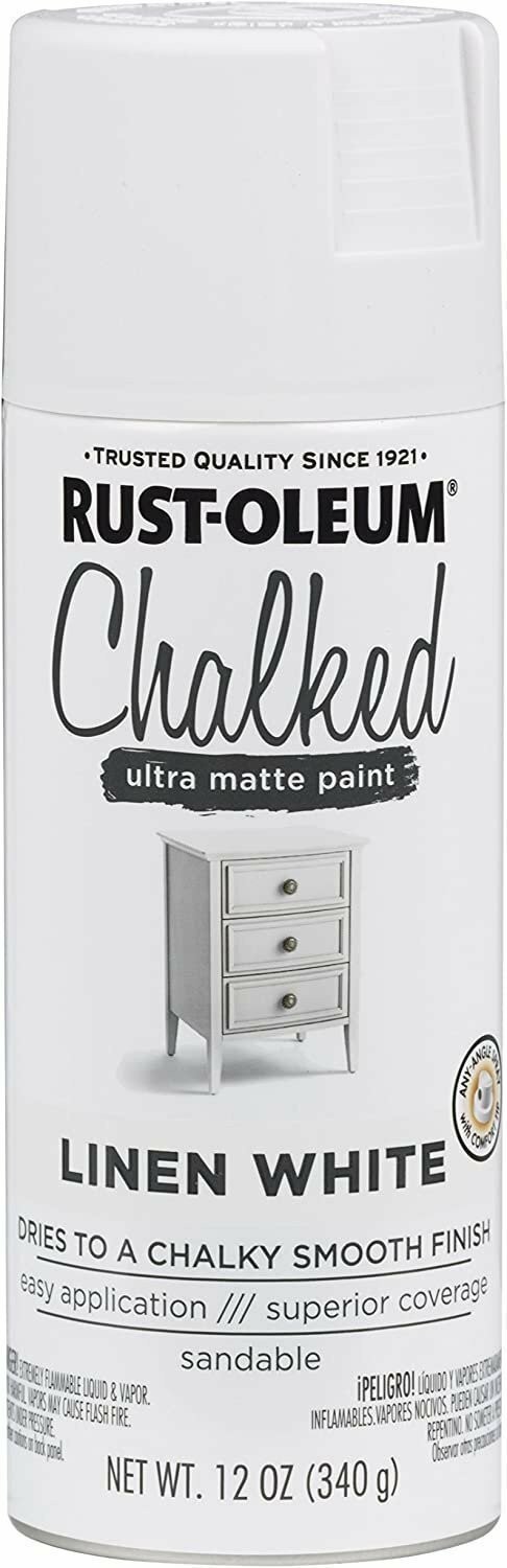 Rust-Oleum 302591-2PK Chalked Ultra Matte Spray Paint, 2 Pack, Linen White,…
