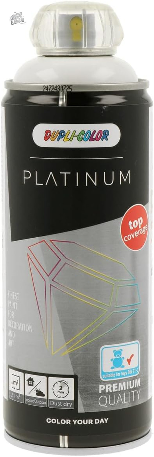 Platinum Spray Paint 721083 RAL 9010 Pure White Glossy Acrylic Enamel 400ml
