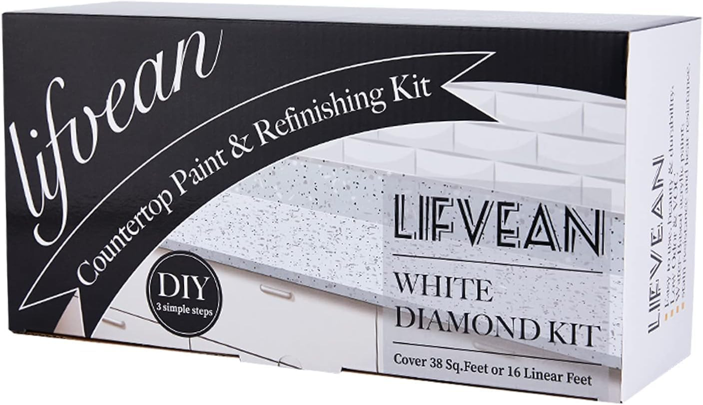 Granite Countertop Paint Kit – White Diamond Counter Top Refinishing Kit DIY Cou