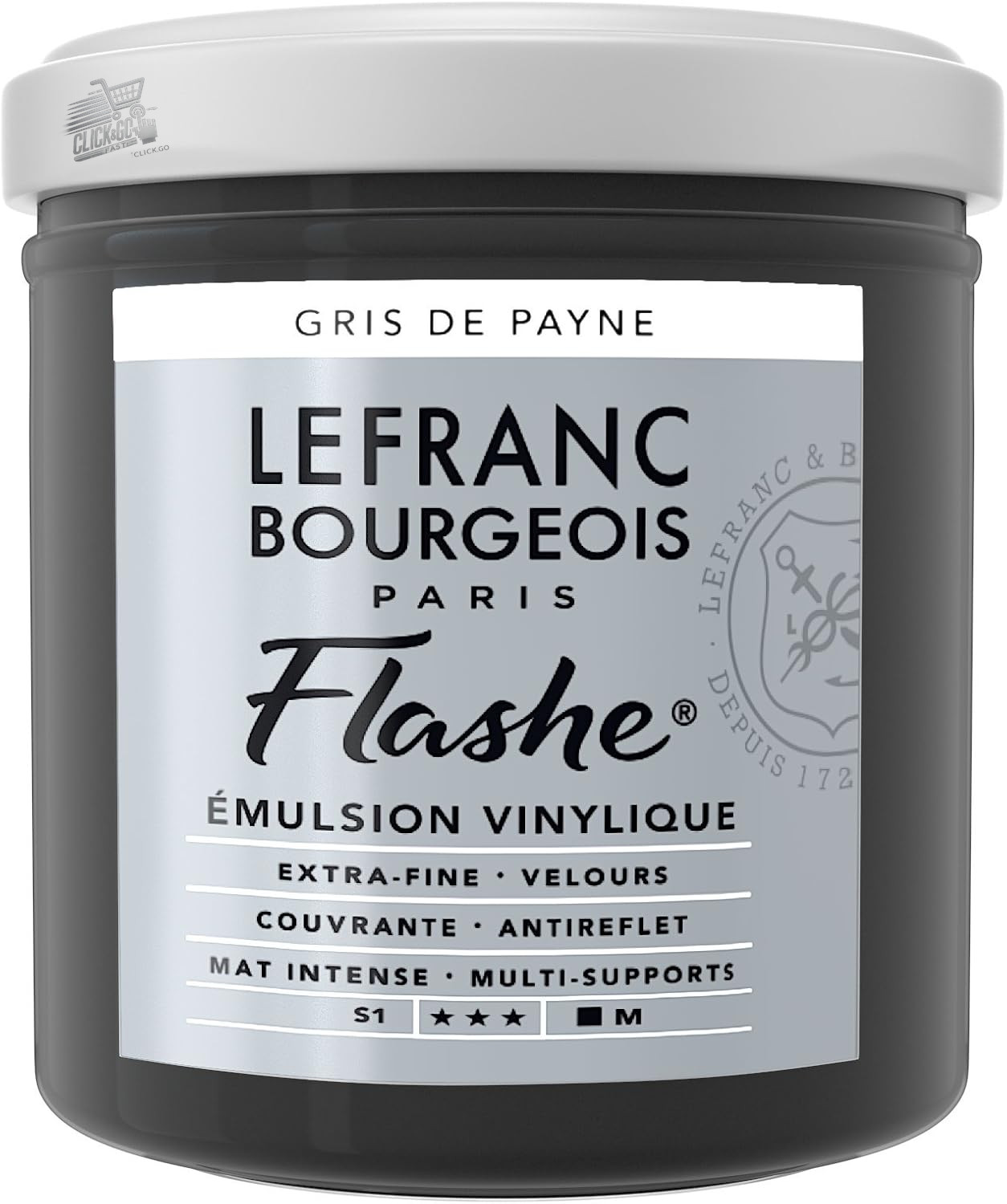 LEFRANC BOURGEOIS ACRYLIC FLASHES 125ML GREY BY PAYNE GRIS DE PAYNE FINE ARTI