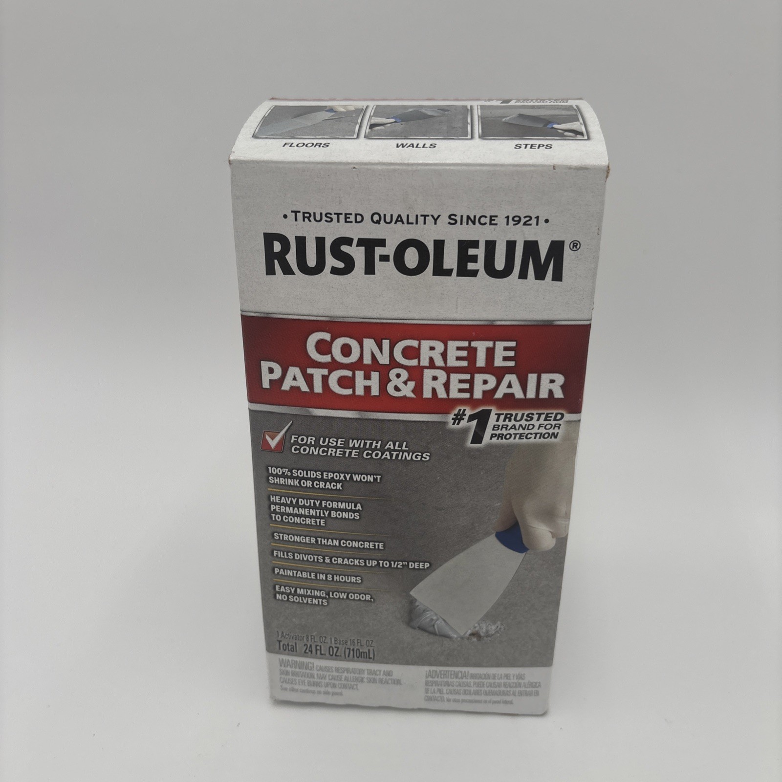 Rust-Oleum Concrete Patch and Repair 24 oz. Kit Gray Paintable 8 Hours 301012