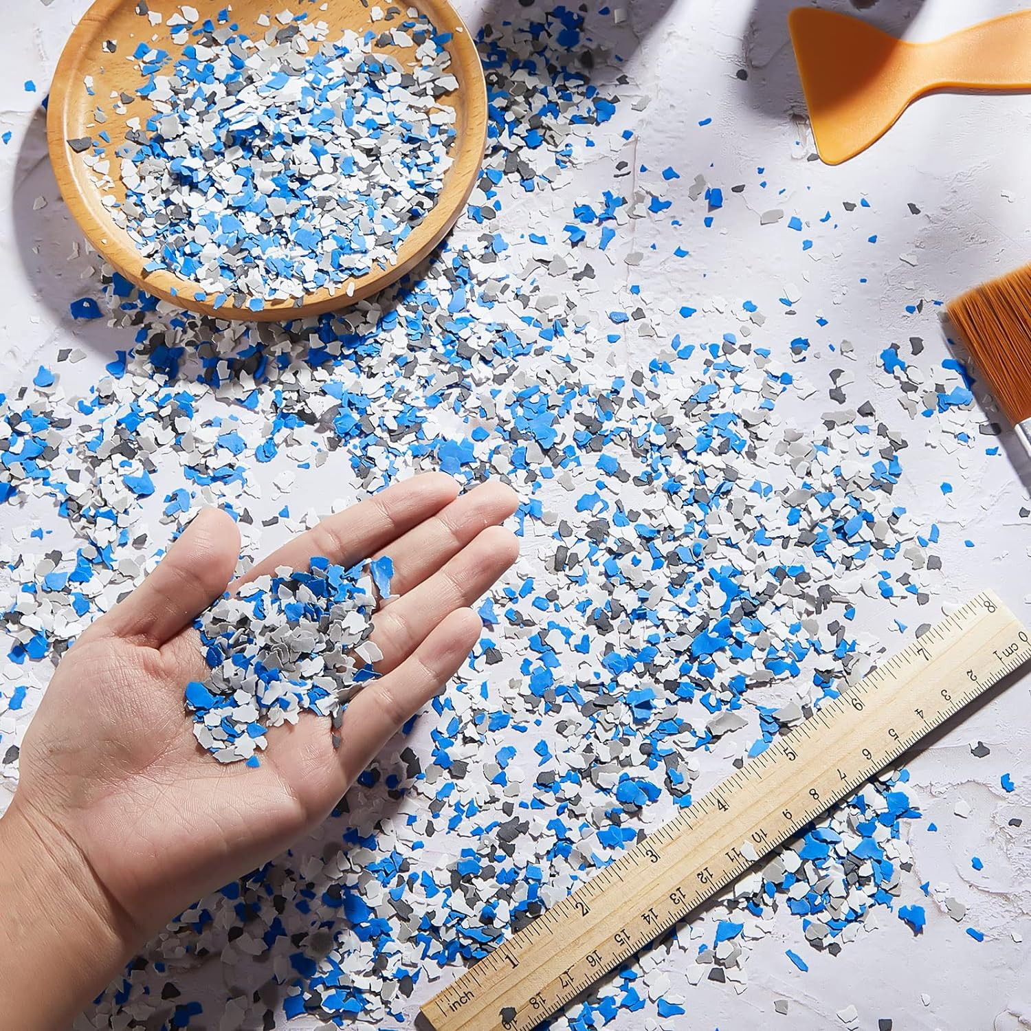 700 G/ 1.54 Lb Blend Decorative Color Chips Concrete Floor Coatings Paint Flakes