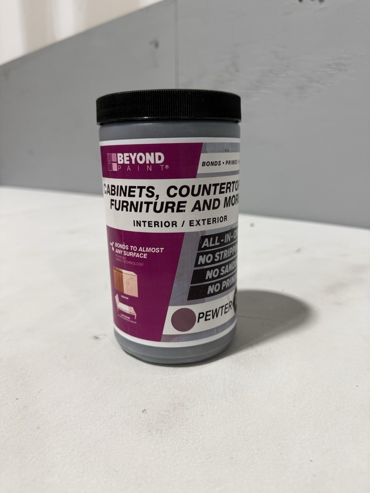BEYOND PAINT Furniture Cabinets Countertops More All-In-One Paint Quart Pewter