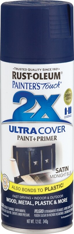 NEW CASE OF (6) RUSTOLEUM 249854 ULTRA COVER 2X MIDNIGHT BLUE SPRAY PAINT