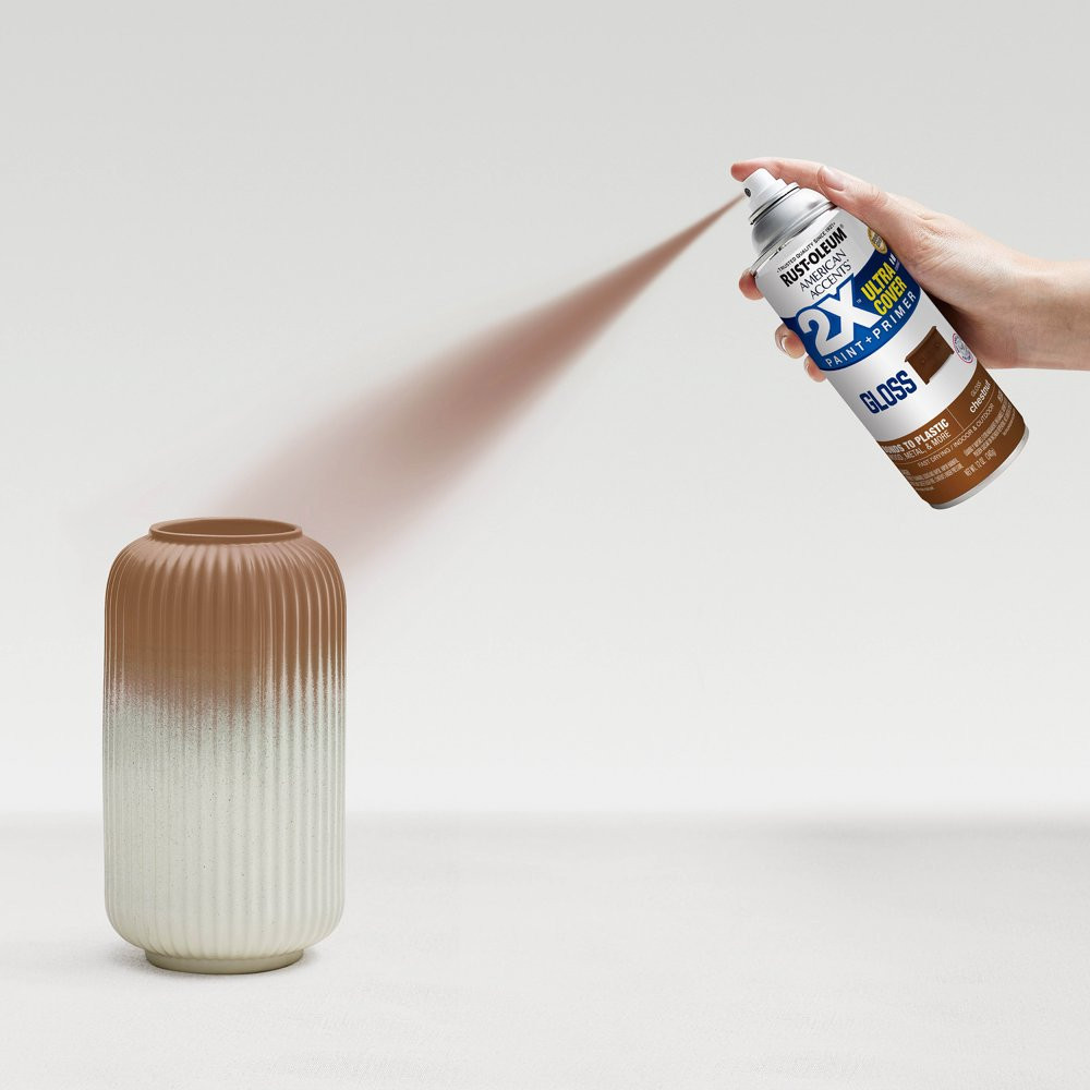 Multi-Surfaces 2X Ultra Cover Gloss Chestnut Spray Paint Smooth Look 12 Oz