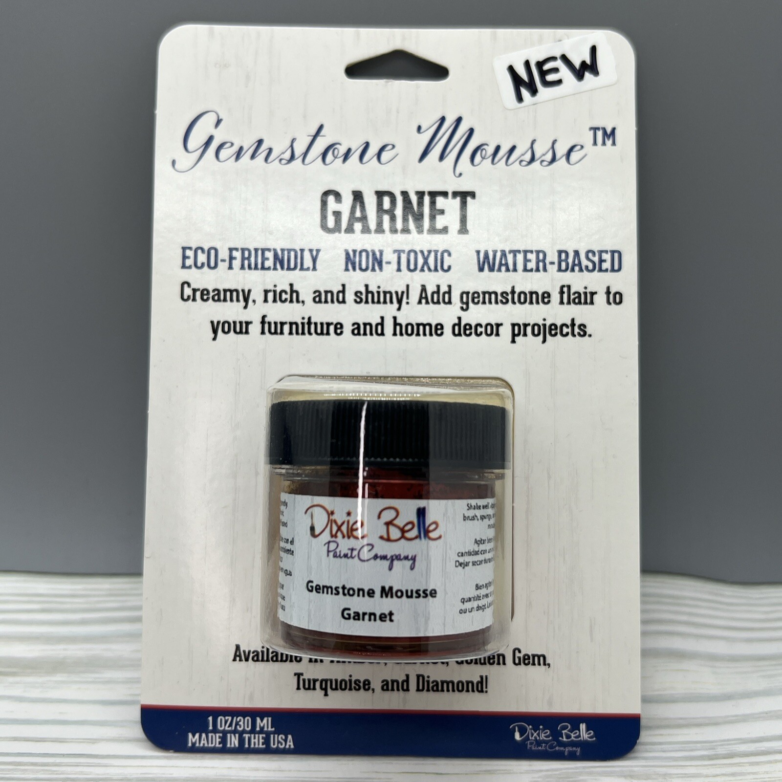 DIXIE BELLE PAINT~GEMSTONE MOUSSE~1OZ~CREAMY/RICH & SHINY DETAILING~~GARNET~~