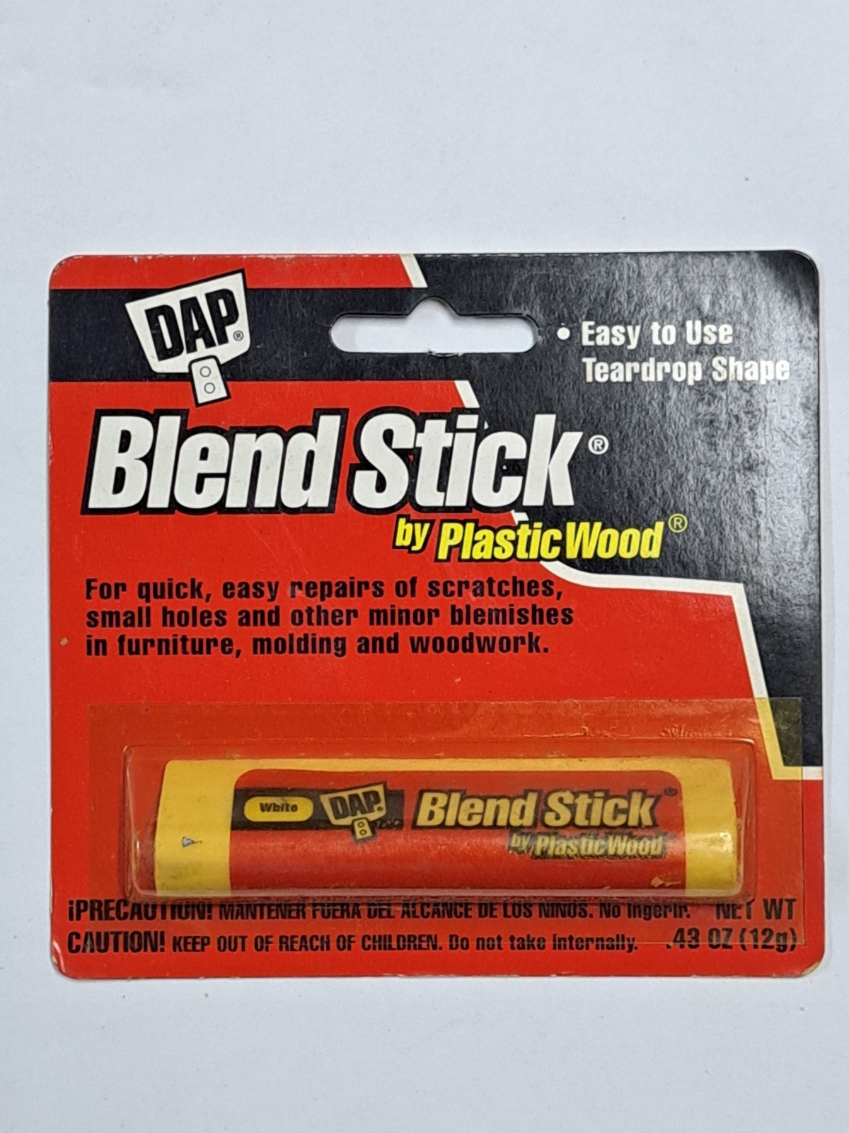 DAP Blend Stick by PlasticWood White .43oz Wood Filler Furniture Repair Crayon