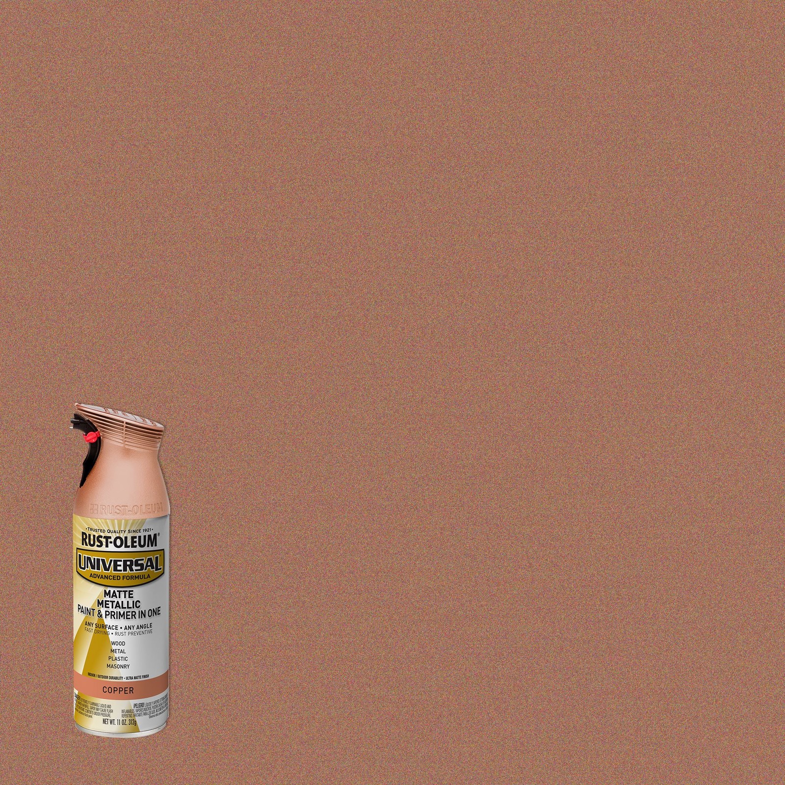 Rust-Oleum Universal Premium Matte Metallic Spray Paint, 11 oz Copper- 365352