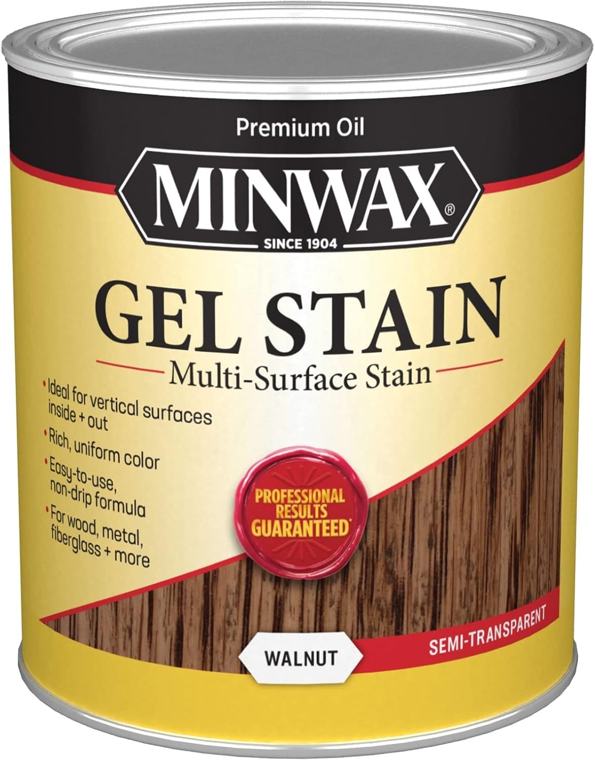 Easy Control Walnut Gel Stain – 1 Quart for Beautiful Semi-Transparent Finish