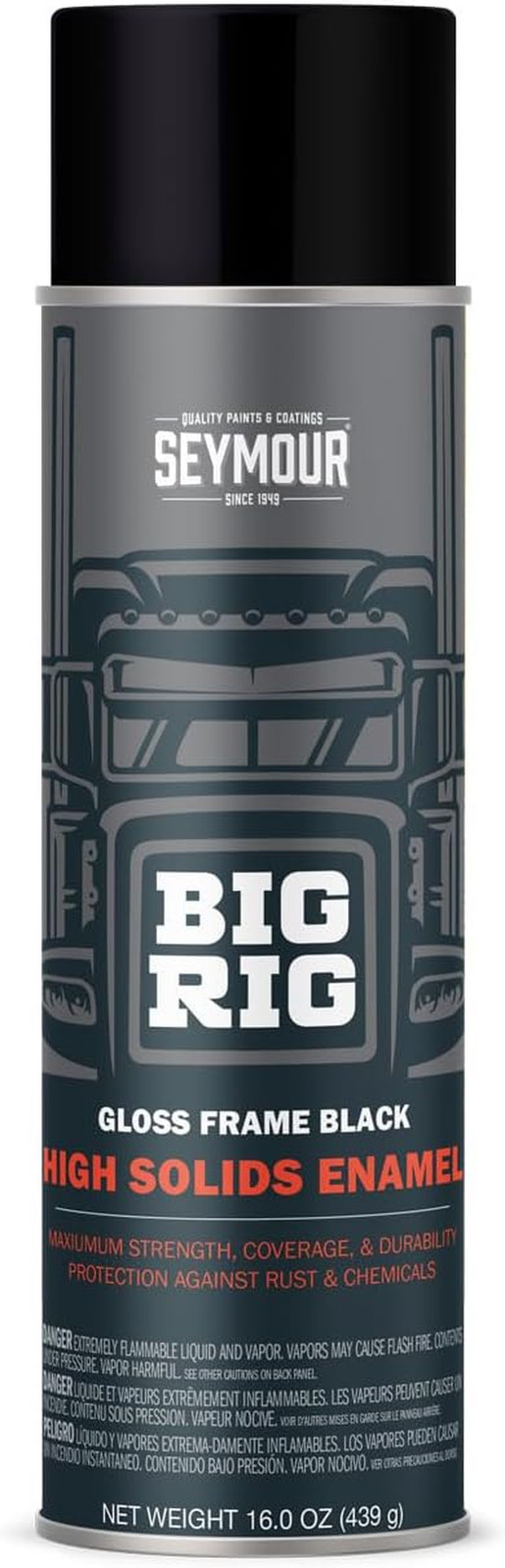 20-1615 Big Rig Professional Coatings Spray Paint, Gloss Frame Black