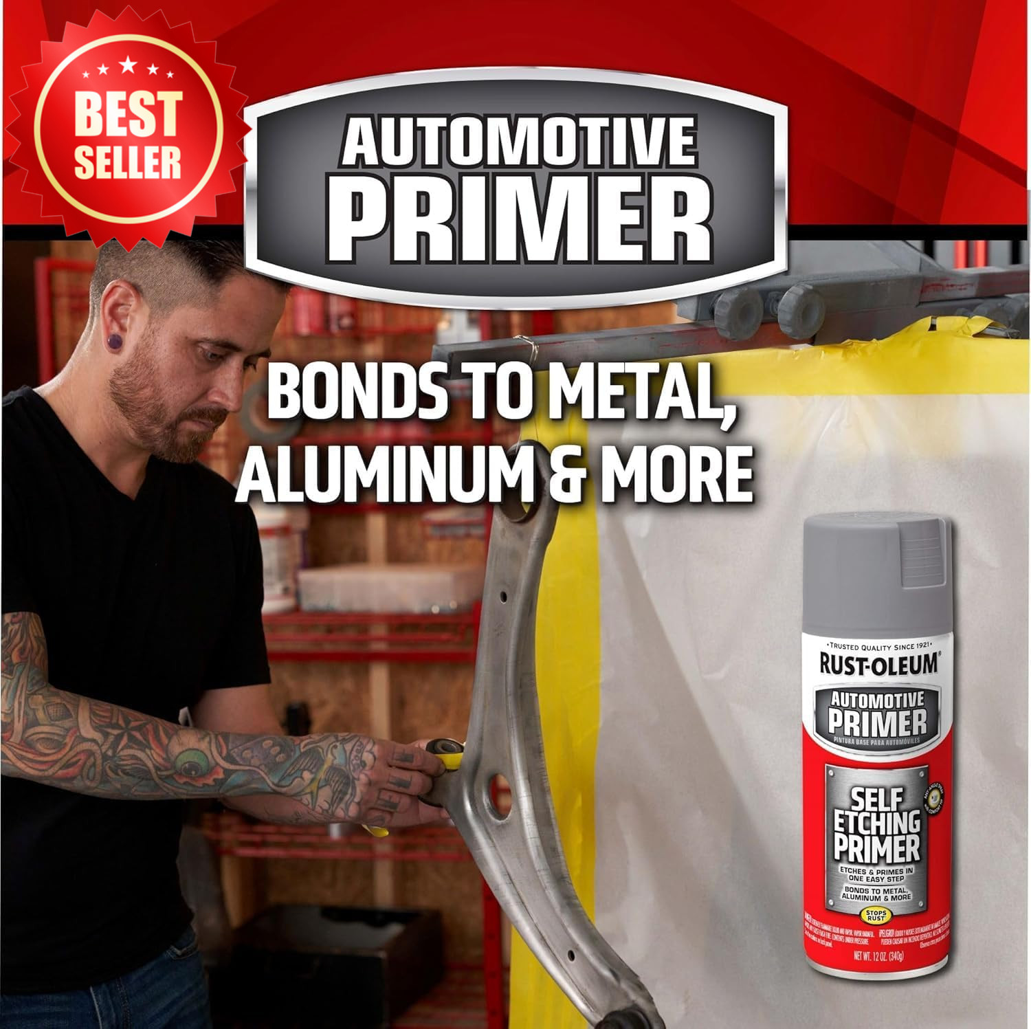 Automotive Self Etching Primer Spray 12 Oz Matte Dark Green US