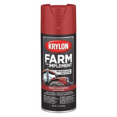 Krylon K01939008 Spray Paint, Massey Ferguson Red, High-Gloss, 12 Oz