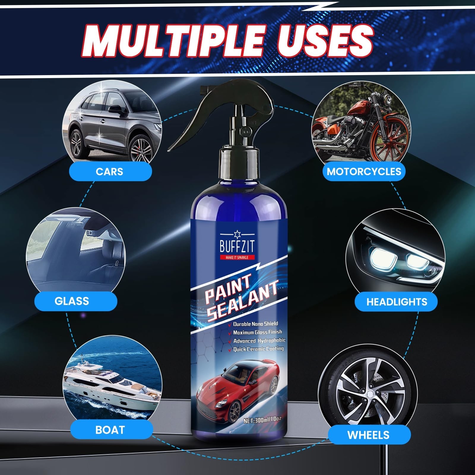 Paint Sealant Spray Quick Effect Coating Agent for High Gloss Shine & Protect…