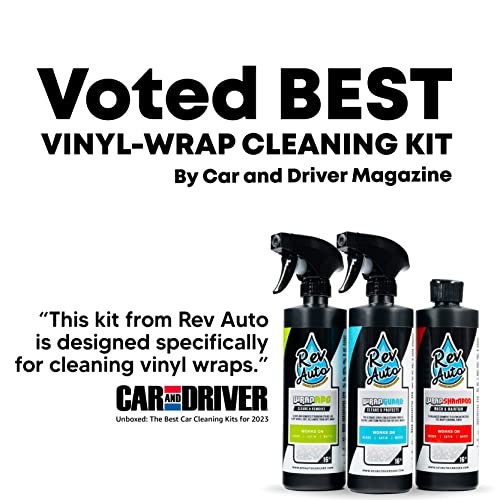 Vinyl Wrap Cleaner Kit – 3-Item Set Includes Wrap Detailer, Shampoo & Light