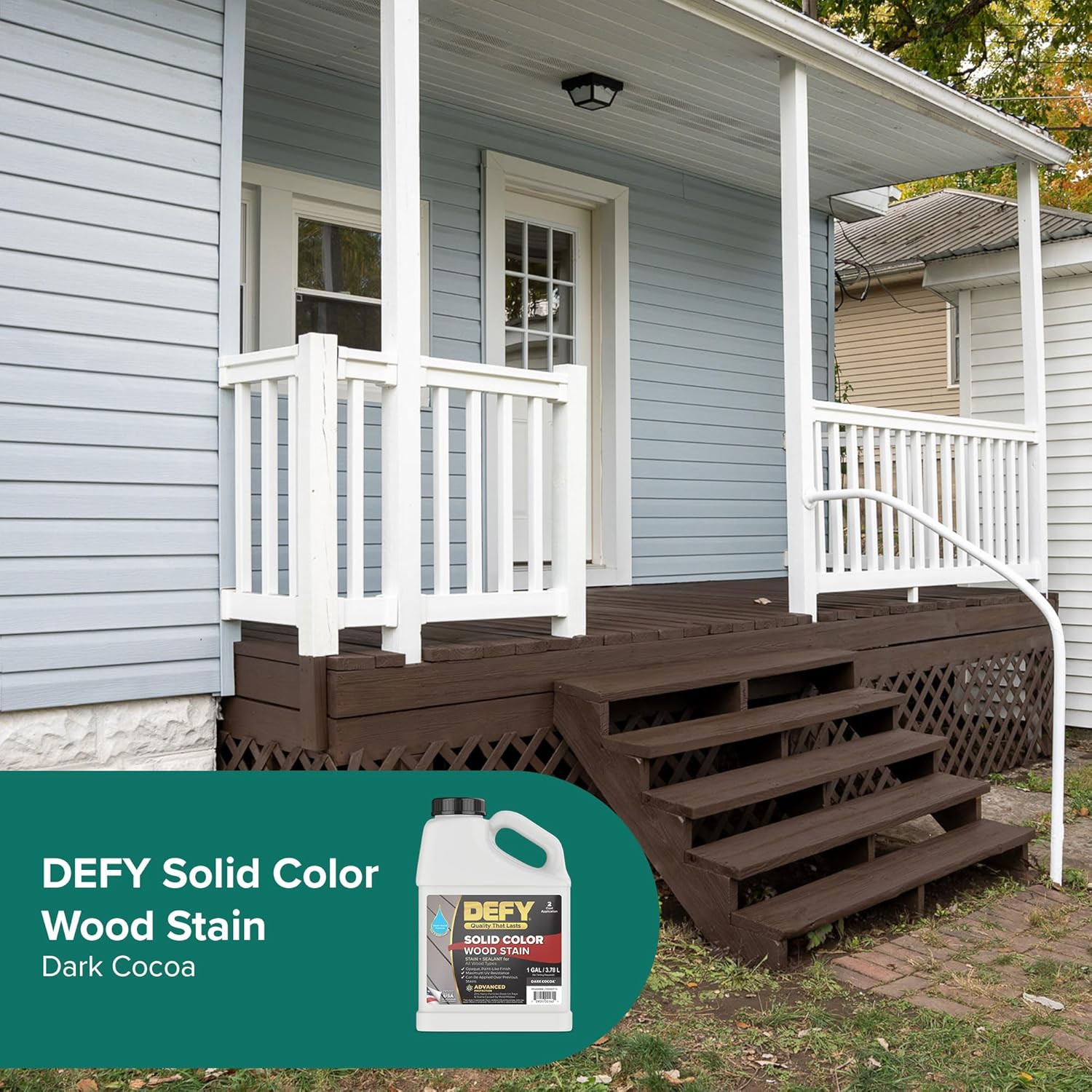 Dark Cocoa Wood Stain – 1 Gallon UV Resistant Deck & Fence Paint