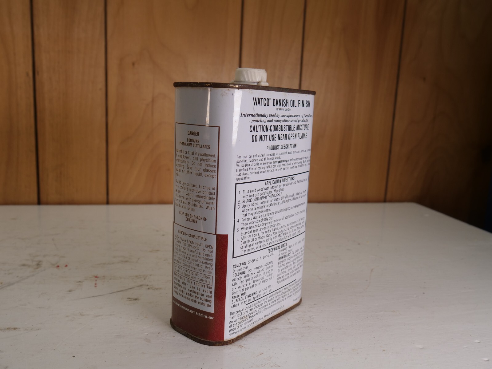 Vintage Watco Danish Oil Finish Dark Walnut Color NEW FULL