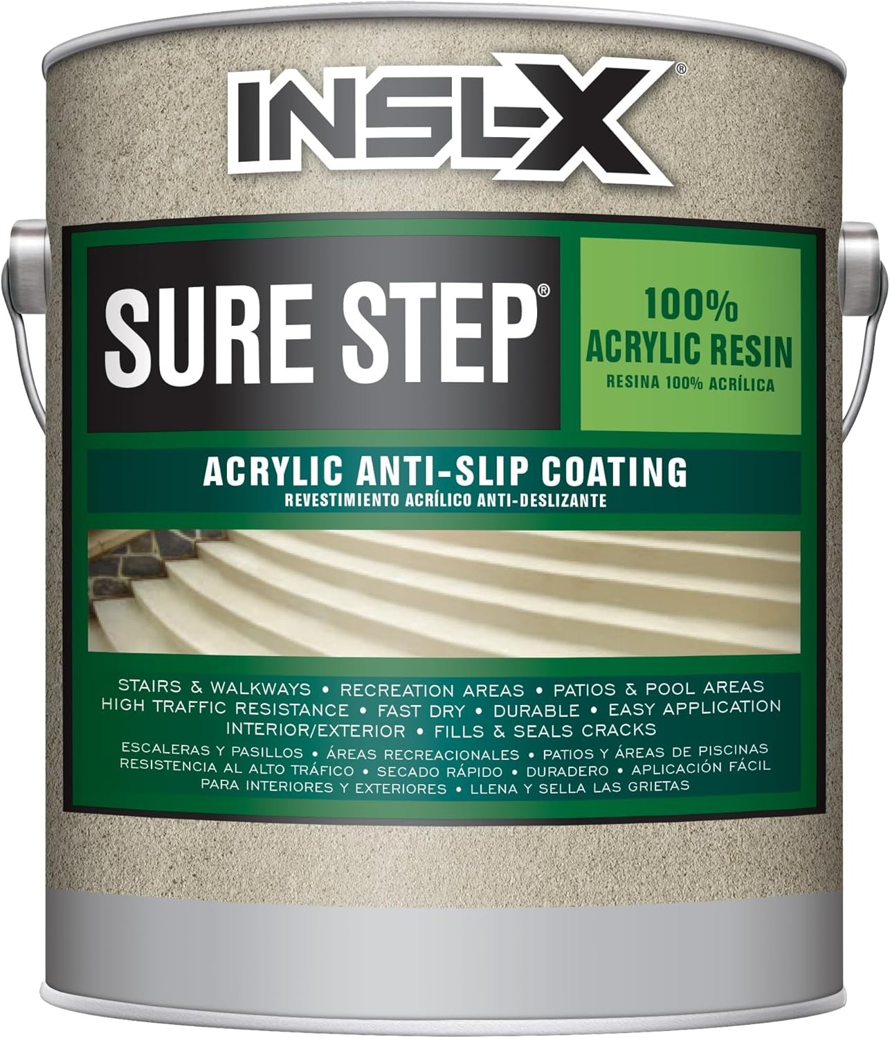 INSL-X Sure Step Acrylic Anti-Slip Paint, Desert Sand, 1 Gallon (Pack of 1)