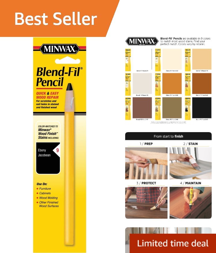 Wood Repair Stain Pencil Ebony Jacobean for Furniture Touch-Ups