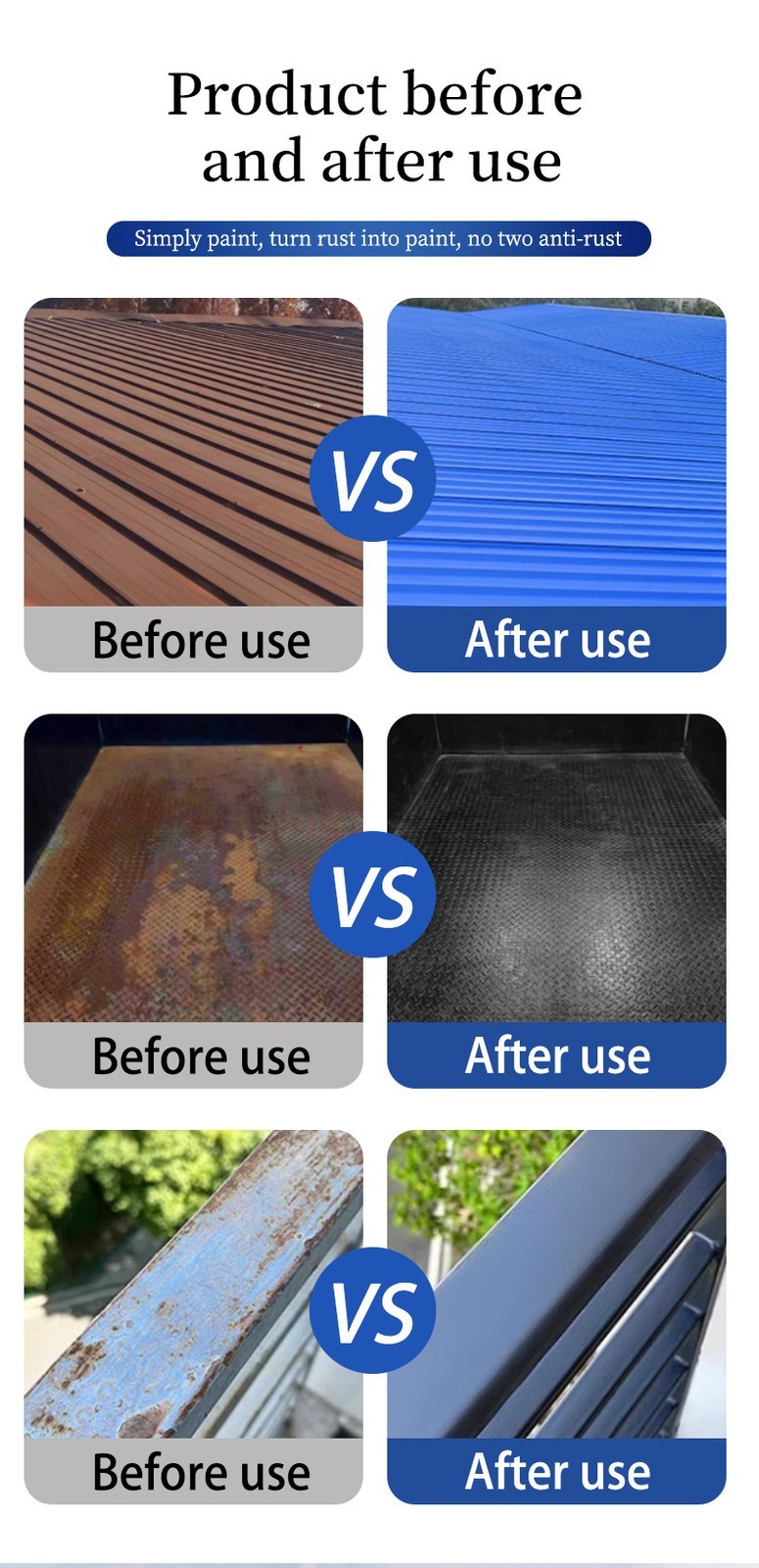 2025 Rust Converter,Weatherproof Rust Converter Paint for Metal,Metallic Paint