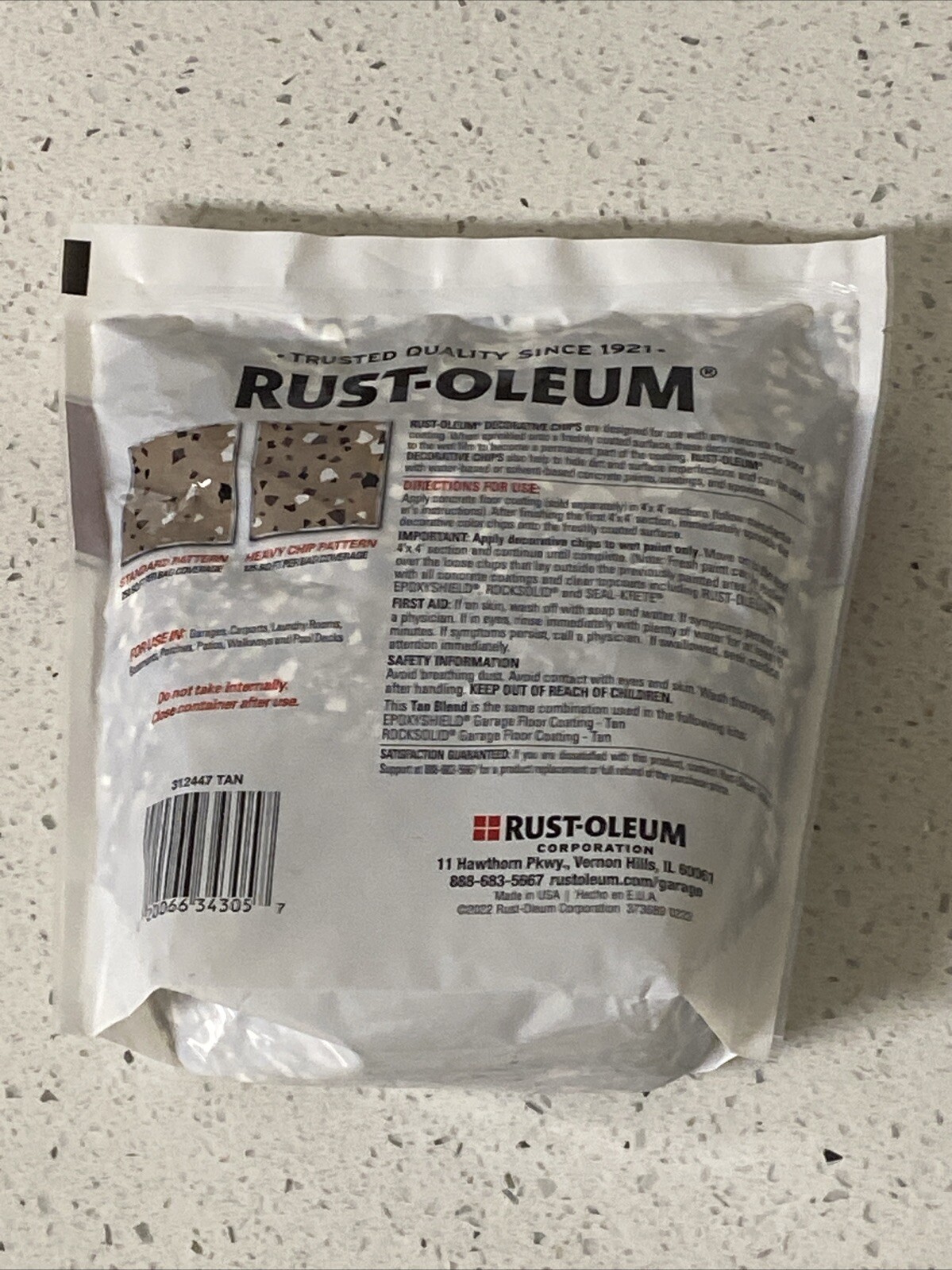 Rust-Oleum 312447 Tan Blend Decorative Color Chips for Indoor & Outdoor Use