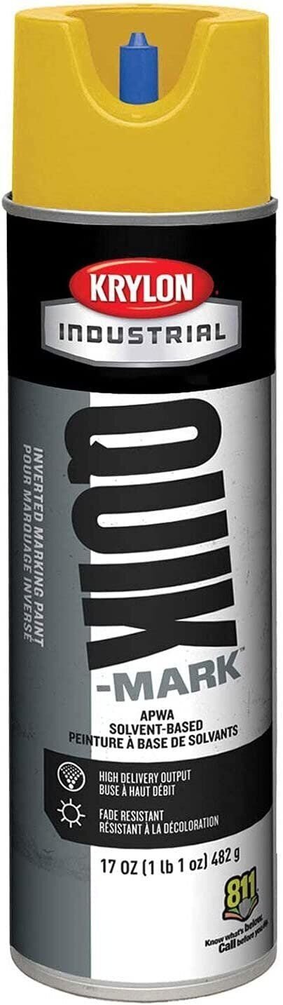 Krylon Industrial Quik-Mark Sb Inverted Marking Paint Apwa Safety Yellow -…