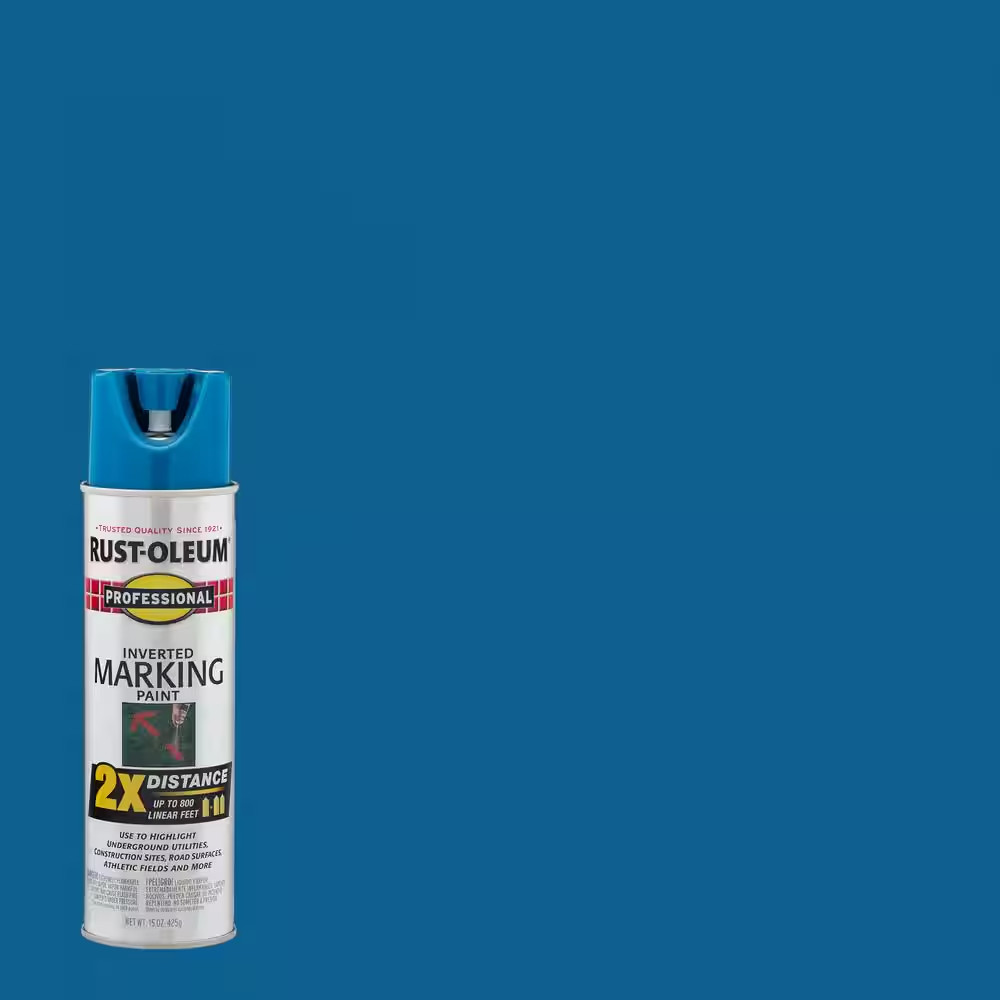 15 Ounce Flat Caution Blue Exterior 2X Distance Inverted Marking Spray Paint (6-