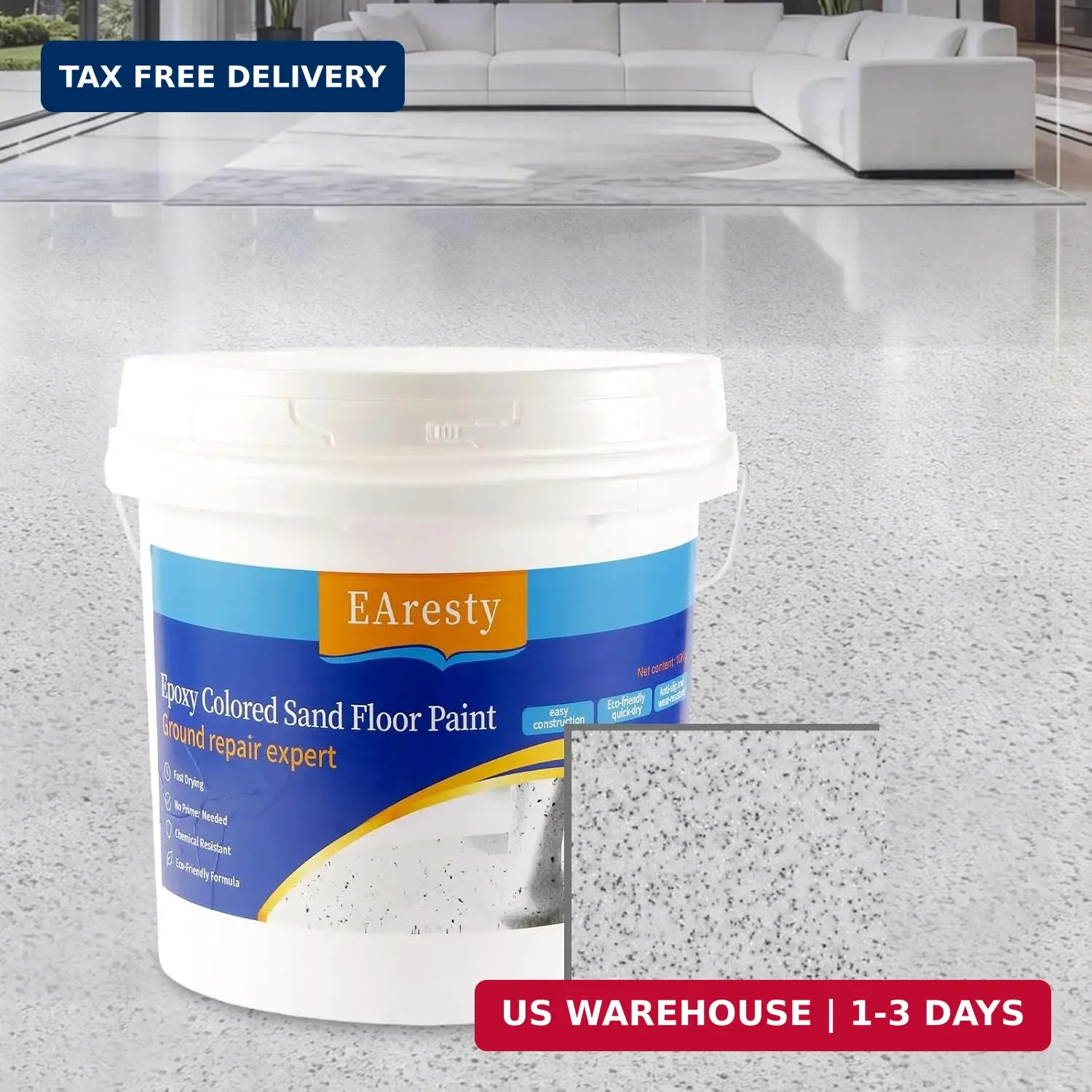 Epoxy Colored Sand Floor Paint, Epoxy Floor Paint For Concrete, High-Gloss Self-