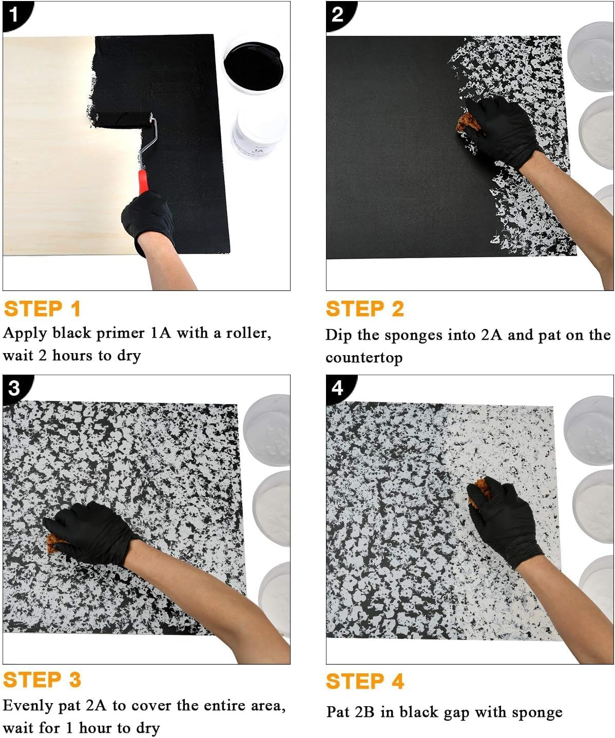 Transform Your Space: White Diamond Granite Countertop Paint Kit