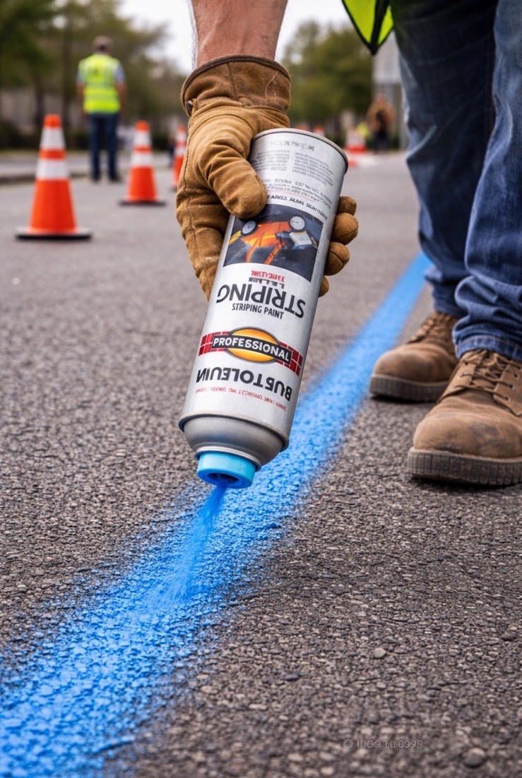 Blue Rust-Oleum Professional Inverted Striping Paint Spray-2526838 18 oz