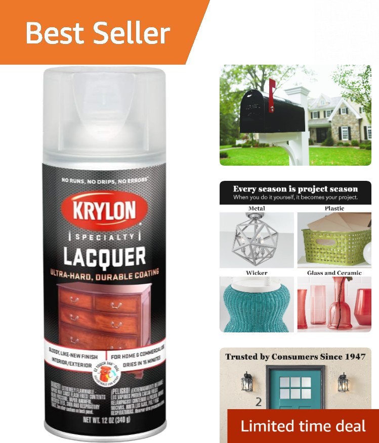 Versatile 12 Oz Clear Gloss Lacquer Spray for Fast Drying and Durable Results