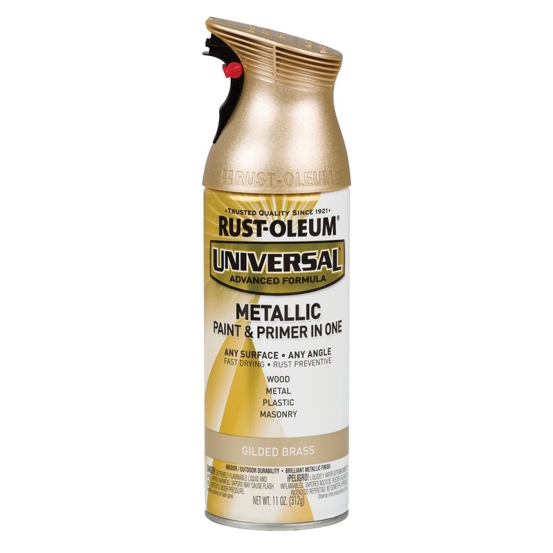 Gilded Brass Universal All Surface Interior/Exterior Metallic Spray Paint, 11 oz