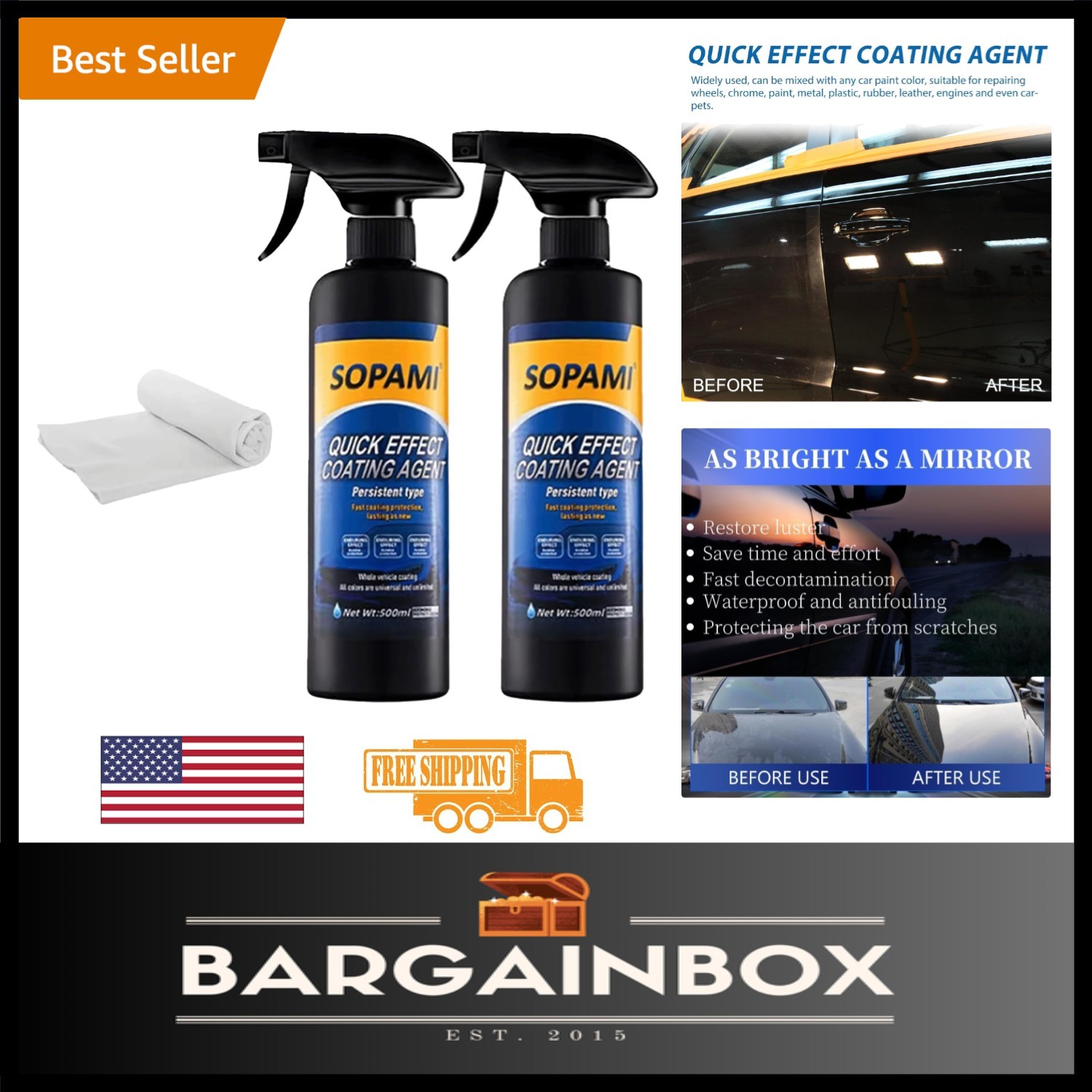 2 Car Coating Sprays Ceramic Paint Sealant Maximum Gloss & Shine Ceramic Car …