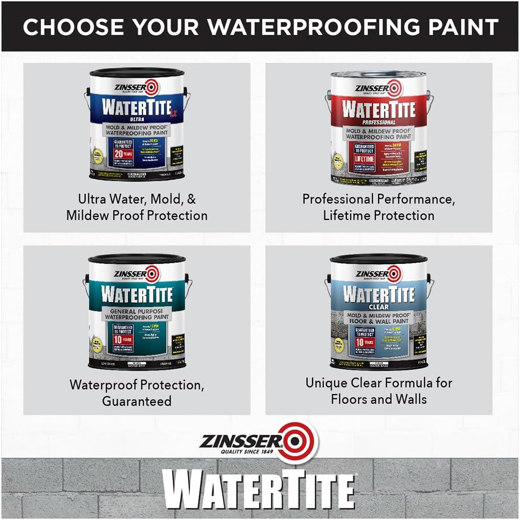 Watertite LX Ultra Waterproofing Paint, 2 Gallons, White – Ultimate Protection