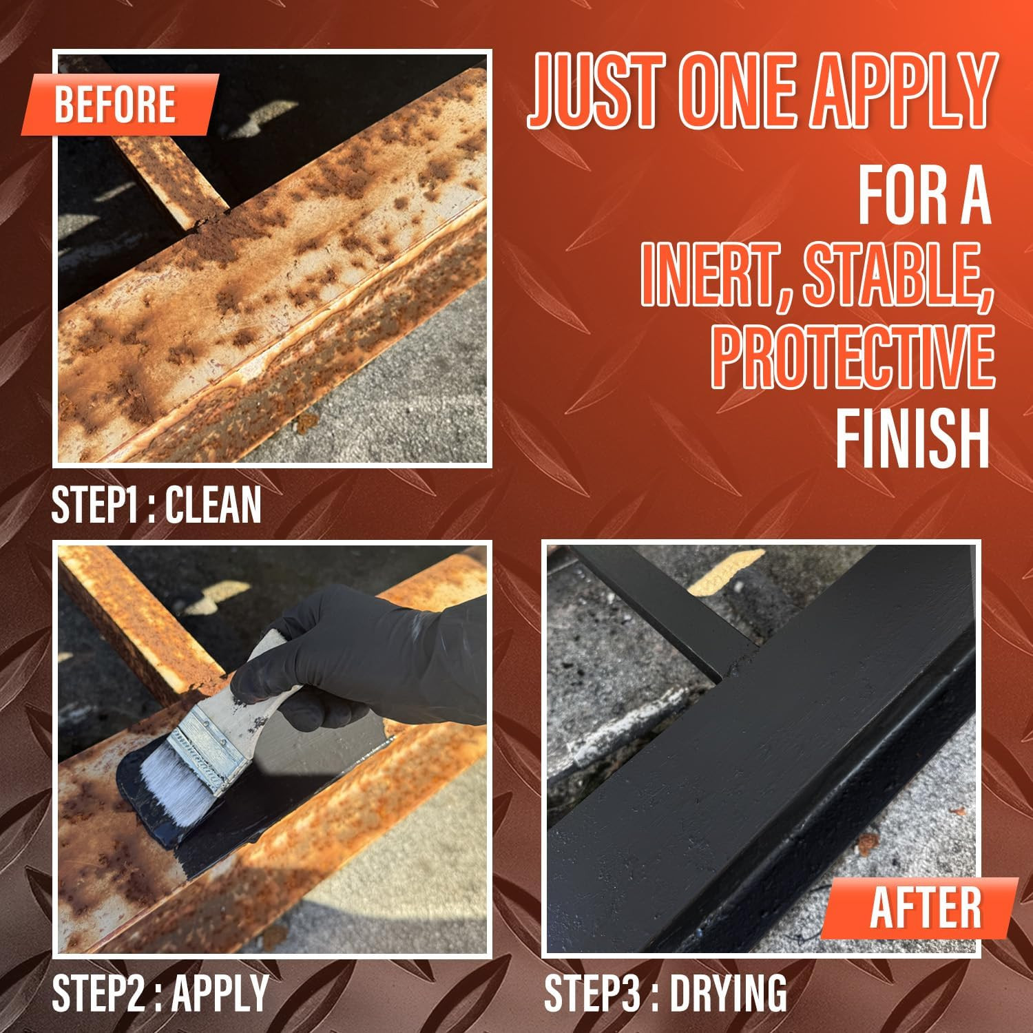 2 in 1 Rust Conveter Matte Black 35 Oz Auto anti Conversion Paint Rusty Metal