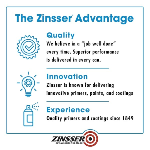 Zinsser 02008 General Purpose Spray Primer, White, Flat, Solvent, 13 Oz.